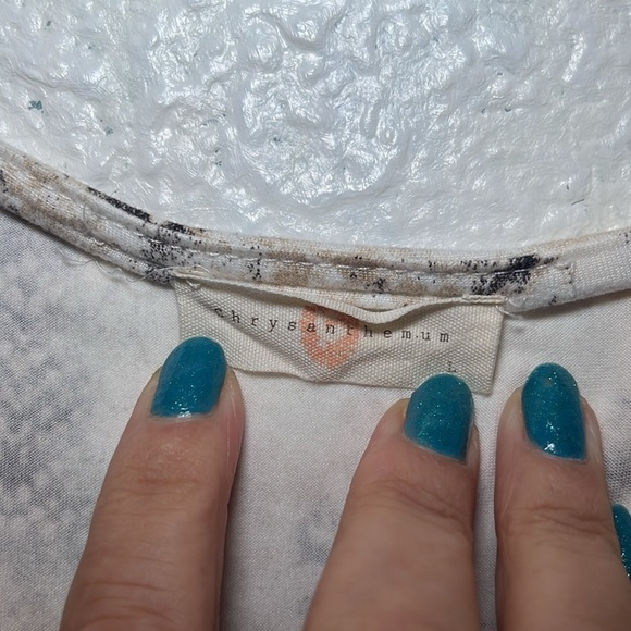 Chrysanthemum white and brown stick skin bodysuit with short sleeves size large - Picture 6 of 8